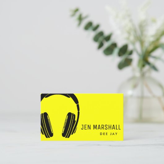 ネオンイエローdj 名刺 (スタンド正面)