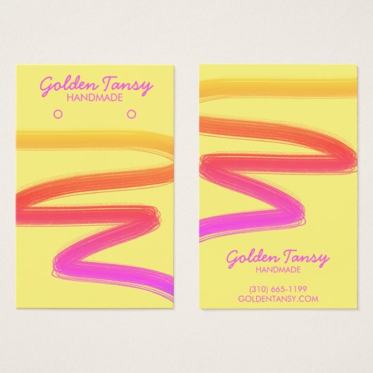 ネオンインクスワイプイヤリングネックレスジュエリーディスプレイ (正面&裏面)