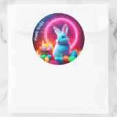 ネオンイースターウサギ卵ピンクモダンのかわいい装飾 ラウンドシール (バッグ)