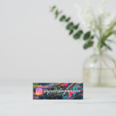 ネオンウォーター色Instagramソーシャルメディア  スキニー名刺 (スタンド正面)