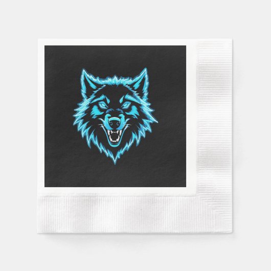 ネオンウルフNeon Wolf 縁ありカクテルナプキン (正面)