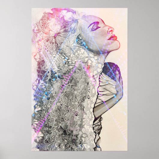 ネオンウーマンアンドチャイルドプリント ポスター (正面)