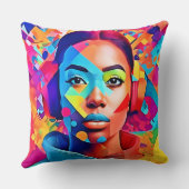 ネオンウーマンドリームデジタルアート クッション (裏面)