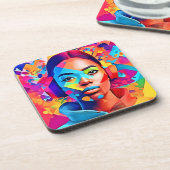 ネオンウーマンドリームデジタルアート コースター (左側)