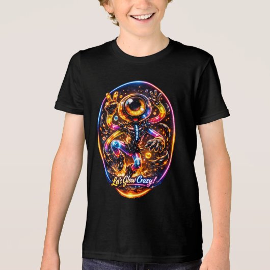 ネオンエイリアンエナジーデザイン - Let’s Glow Crazy トライブレンドＴシャツ (正面)