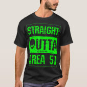 ネオンエイリアンストレートアウトタエリア51デザイン Tシャツ (正面)