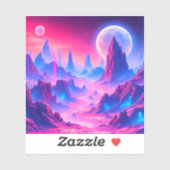 ネオンエイリアンプラネットステッカー | Sci-Fi宇宙ラベル シール (シート)