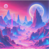 ネオンエイリアンプラネットステッカー | Sci-Fi宇宙ラベル シール (正面)