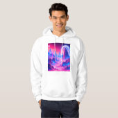 ネオンエイリアン惑星フード付きスウェットシャツ | Sci-Fiコズミックアパレル パーカ (正面フル)