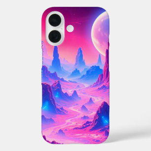 ネオンエイリアン惑星iPhone 16ケース Sci-Fi宇宙P iPhone 16ケース
