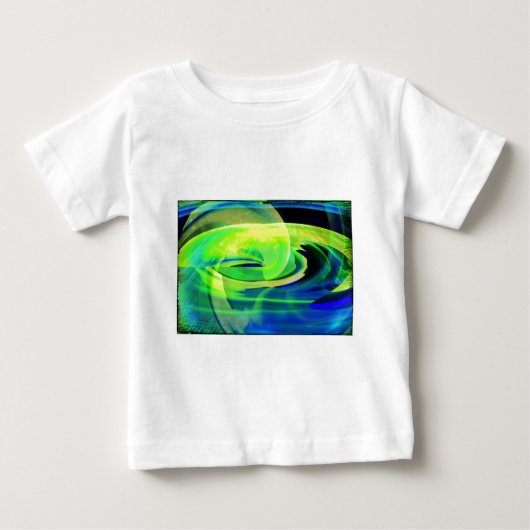 ネオンエイリアン風景抽象芸術 ベビーTシャツ (正面)