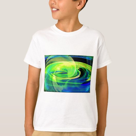 ネオンエイリアン風景抽象芸術 Tシャツ (正面)
