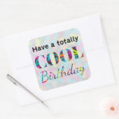 ネオンエフェクトの落書きモダンなクールな誕生日 スクエアシール (封筒)