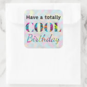 ネオンエフェクトの落書きモダンなクールな誕生日 スクエアシール (バッグ)