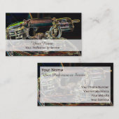 ネオンエレガントアポップ・アートのルレトロテレホン名刺 名刺 (正面/裏面)