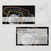 ネオンエレガントアポップ・アートのルレトロテレホン名刺 名刺 (正面/裏面)