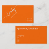 ネオンエレガントオレンジの台本 名刺 (正面/裏面)