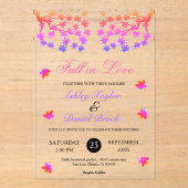 ネオンエレガントカラーズグロー離れ秋の結婚式 アクリル招待状 (正面)