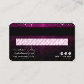 ネオンエレガントピンク美容師クレジットカードスタイル 名刺 (裏面)