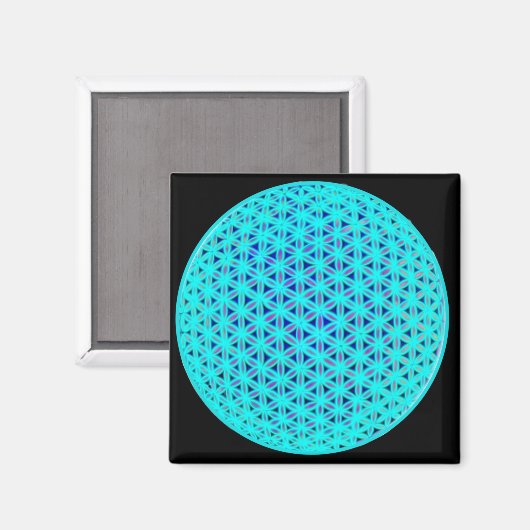 ネオンエレガントブルーティール(緑がかった色)の花 マグネット (正面/裏面)