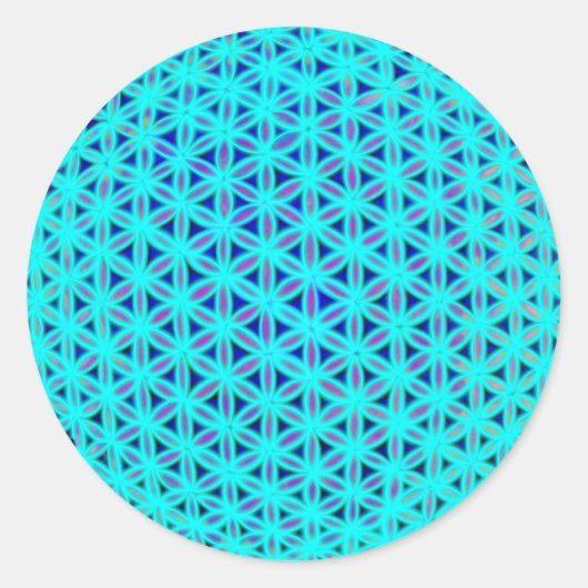 ネオンエレガントブルーティール（緑がかった色）の花 ラウンドシール (正面)