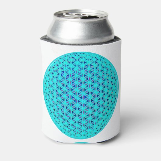ネオンエレガントブルーティール（緑がかった色）の花 缶クーラー (缶裏面)