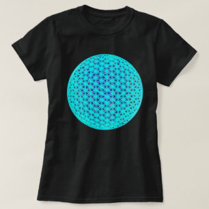 ネオンエレガントブルーティール(緑がかった色)の花 Tシャツ
