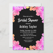 ネオンエレガントライトバラフローラブライダルシャワー 招待状 (正面)