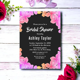 ネオンエレガントライトバラフローラブライダルシャワー 招待状