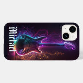ネオンエレクトリックギター音楽のカスタムネーム Case-Mate iPhoneケース (裏面 (横))