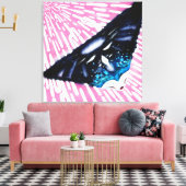 'ネオンエレクトロトロンガイアガール' キャンバスプリント (インサイチュ (リビング))