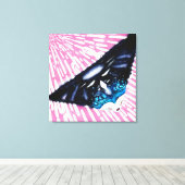 'ネオンエレクトロトロンガイアガール' キャンバスプリント (インサイチュ (ウッドフロア))