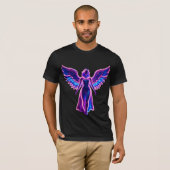 ネオンエンジェルウィングス サイバーパンク メンズTシャツ Tシャツ (正面フル)