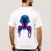 ネオンオクトロボット顔 Tシャツ (裏面)