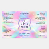 ネオンオパールホログラフィック4 OZコスメティックボトルラベル 長方形シール (正面)