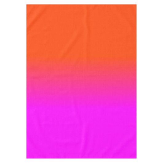 ネオンオレンジおよびショッキングピンクのグラデーションな陰色は衰退します テーブルクロス (正面)