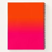 ネオンオレンジとネオンピンクグラデーションシェード色フェード ノートブック (裏面)