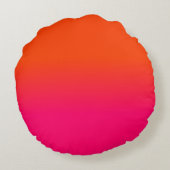ネオンオレンジとネオンピンクグラデーションシェード色フェード ラウンドクッション (裏面)