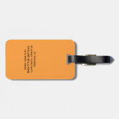 ネオンオレンジと黒はっきりした名カラフルテンプレート ラゲッジタグ (裏面横)
