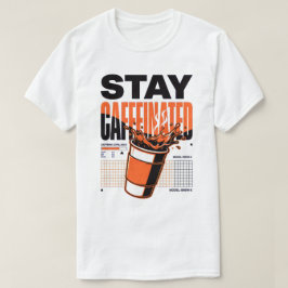 ネオンオレンジのカフェイン中毒コーヒーカップ Tシャツ