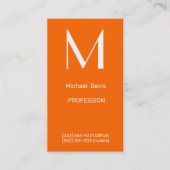 ネオンオレンジはっきりした – モノグラム名刺 名刺 (正面)