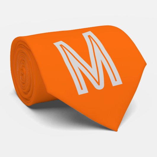 ネオンオレンジはっきりした- monogram ネクタイ (ロール)
