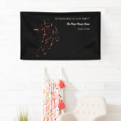 ネオンオレンジブラックバスケットボールウィークエンドパーティーチャンピオン 横断幕 (インサイチュ)