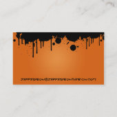 ネオンオレンジペンキの（ばちゃばちゃ）跳ねる 名刺 (裏面)