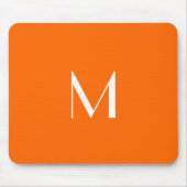 ネオンオレンジ無地の色 – モノグラムの追加 マウスパッド (正面)