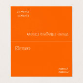 ネオンオレンジ無地の色 名刺 (外部フラット)