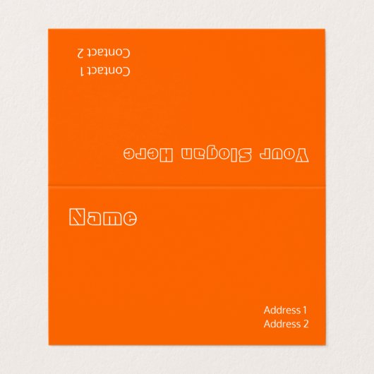 ネオンオレンジ無地の色 名刺 (外部フラット)