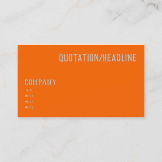 ネオンオレンジ無地の色 名刺 (裏面)