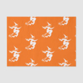 ネオンオレンジ色の魔女シルエット 薄葉紙 (正面)