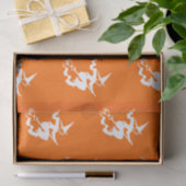 ネオンオレンジ色の魔女シルエット 薄葉紙 (ギフト)